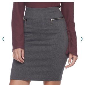 Joe Benbasset JOE B Zipper Pockets Charcoal Gray Short Pencil Skirt S